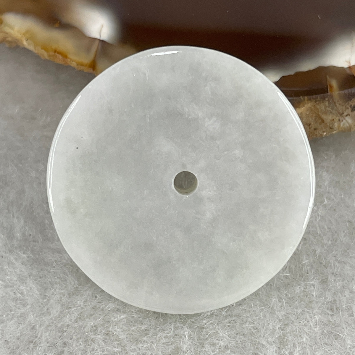 Natural Type A Light Green & Faint Lavender Jadeite Ping An Kou Pendant | 24.7mm Spring & Violet Dual-Color Jade Peace Disc Talisman (9.85g | 24.7 x 6.2mm) - Huangs Jadeite and Jewelry Pte Ltd