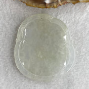 Natural Type A Semi Icy Colorless Jadeite Guan Yin with Lotus Flower Pendant 23.37g 52.8 by 46.7 by 5.2mm - Huangs Jadeite and Jewelry Pte Ltd