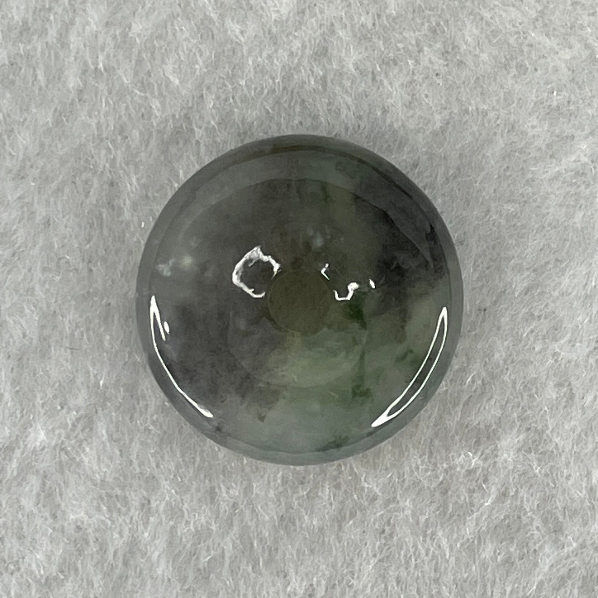 Type A Icy Wuji Grey Jadeite Ping An Kou Donut Charm Pendant 3.55g 17.5 by 5.5mm - Huangs Jadeite and Jewelry Pte Ltd