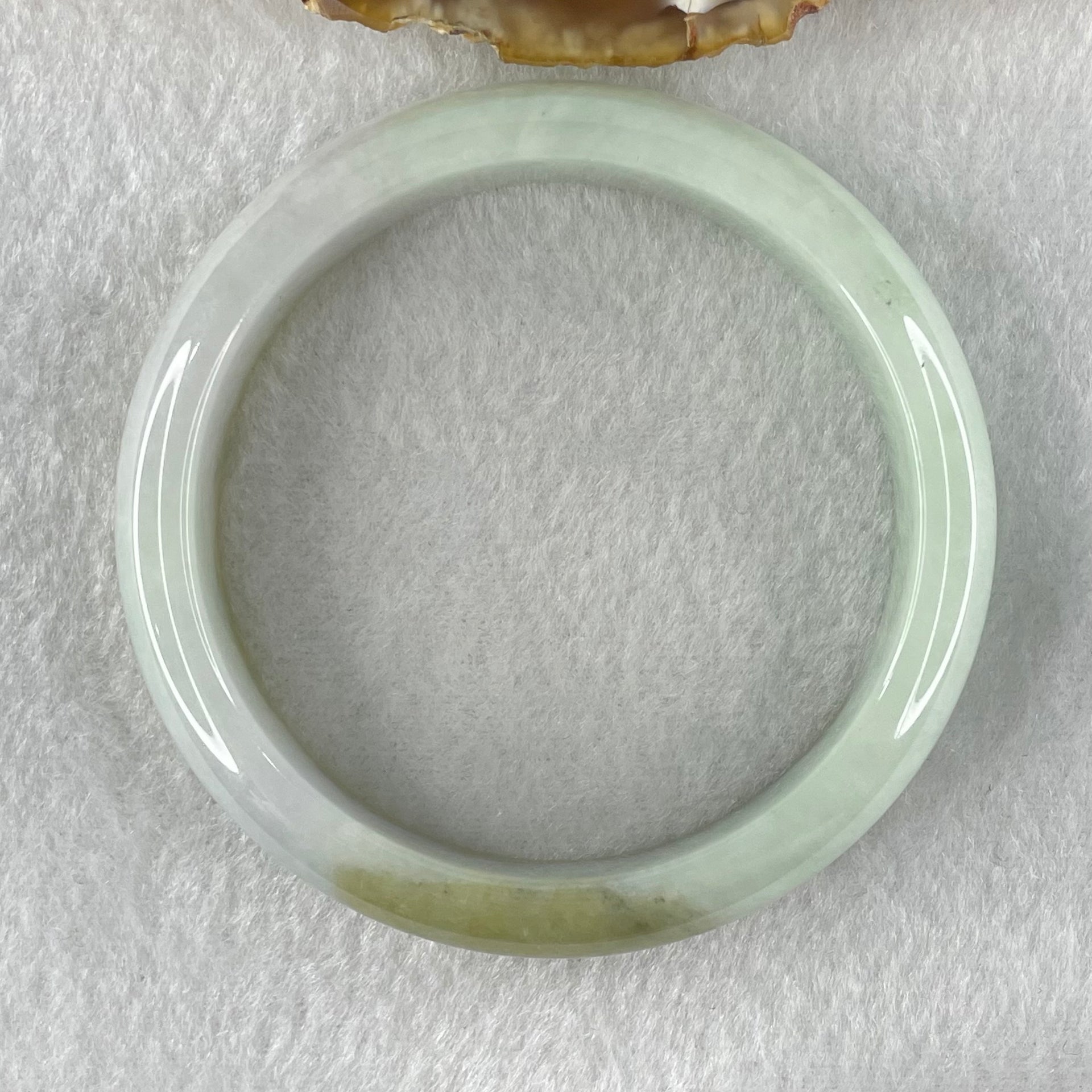 Type A Light Blueish Green with Brown and Lavender Jadeite Bangle Internal Diameter 58.3mm 58.11g 14.0 by 7.7mm (Slight Internal Lines) - Huangs Jadeite and Jewelry Pte Ltd