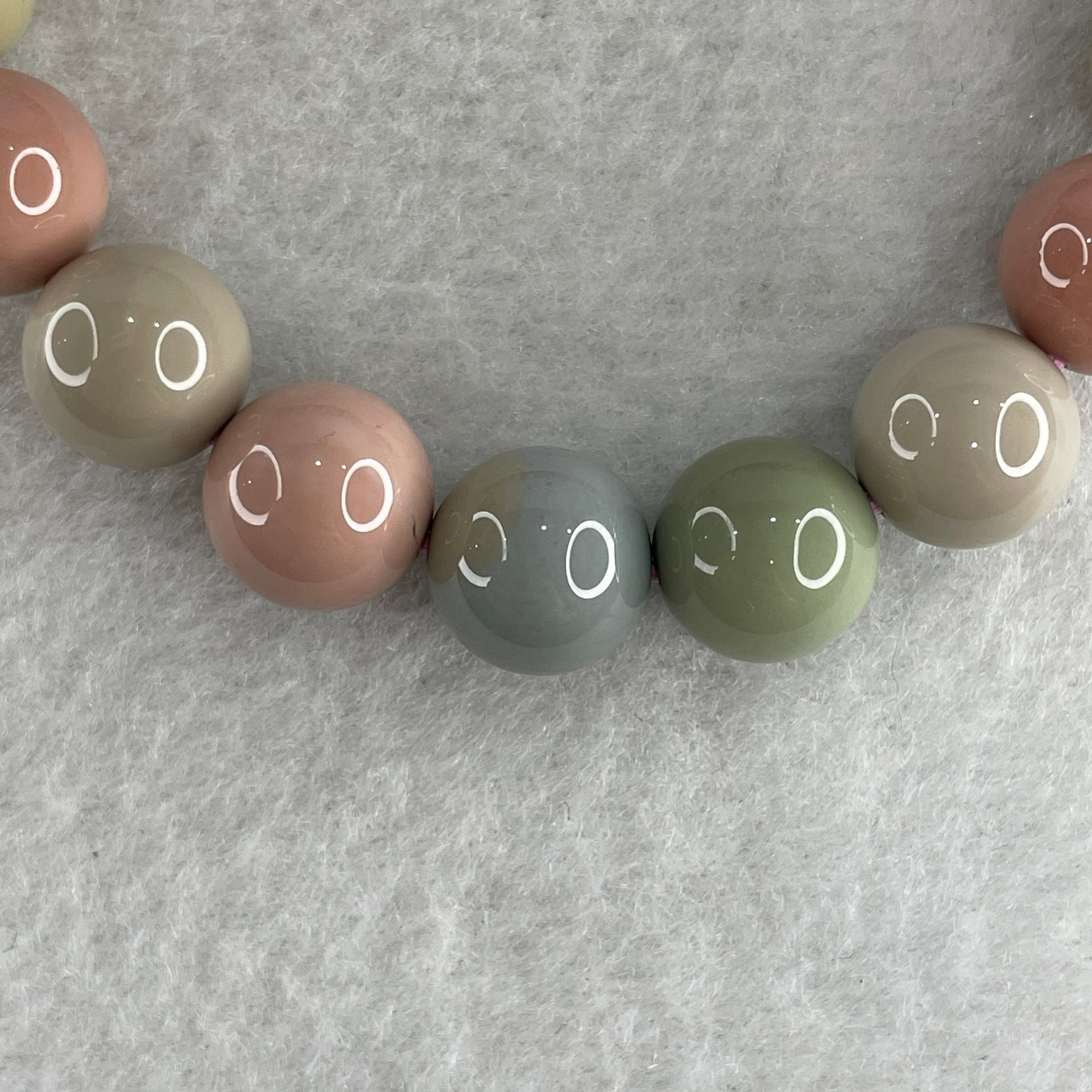 Natural Alashan Agate Pastels Pink Beads with Rabbit Charm Bracelet 32.34g 10.8mm 17Beads - Huangs Jadeite and Jewelry Pte Ltd