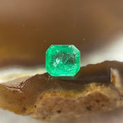Natural Colombia Vivid Green Emerald (Beryl) Cut-Cornered Square Step cut 0.42ct 4.2 by 4.1 by 3.1mm - Huangs Jadeite and Jewelry Pte Ltd
