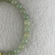 Natural Type A Semi Icy Light Green Jadeite Beads Bracelet | (16.95g | 16.5cm | 7.0mm x 27 Beads | Heart Chakra Radiance, "Ping An" Smooth Luck & Feng Shui Prosperity Catalyst) - Huangs Jadeite and Jewelry Pte Ltd