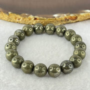 Natural Pyrite Beads Bracelet 天然黄铁矿手链 44.01g 15cm 10.3mm 18 Beads - Huangs Jadeite and Jewelry Pte Ltd