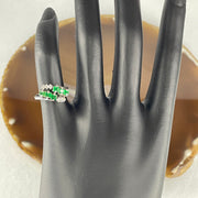 Natural Emeralds Total 0.48ct each approx 2.0 by 2.0 by 2.0mm and Natural Diamonds Total 0.11ct each about 1.5mm in Platinum PT900 Ring 4.87g US4 HK8.5 - Huangs Jadeite and Jewelry Pte Ltd