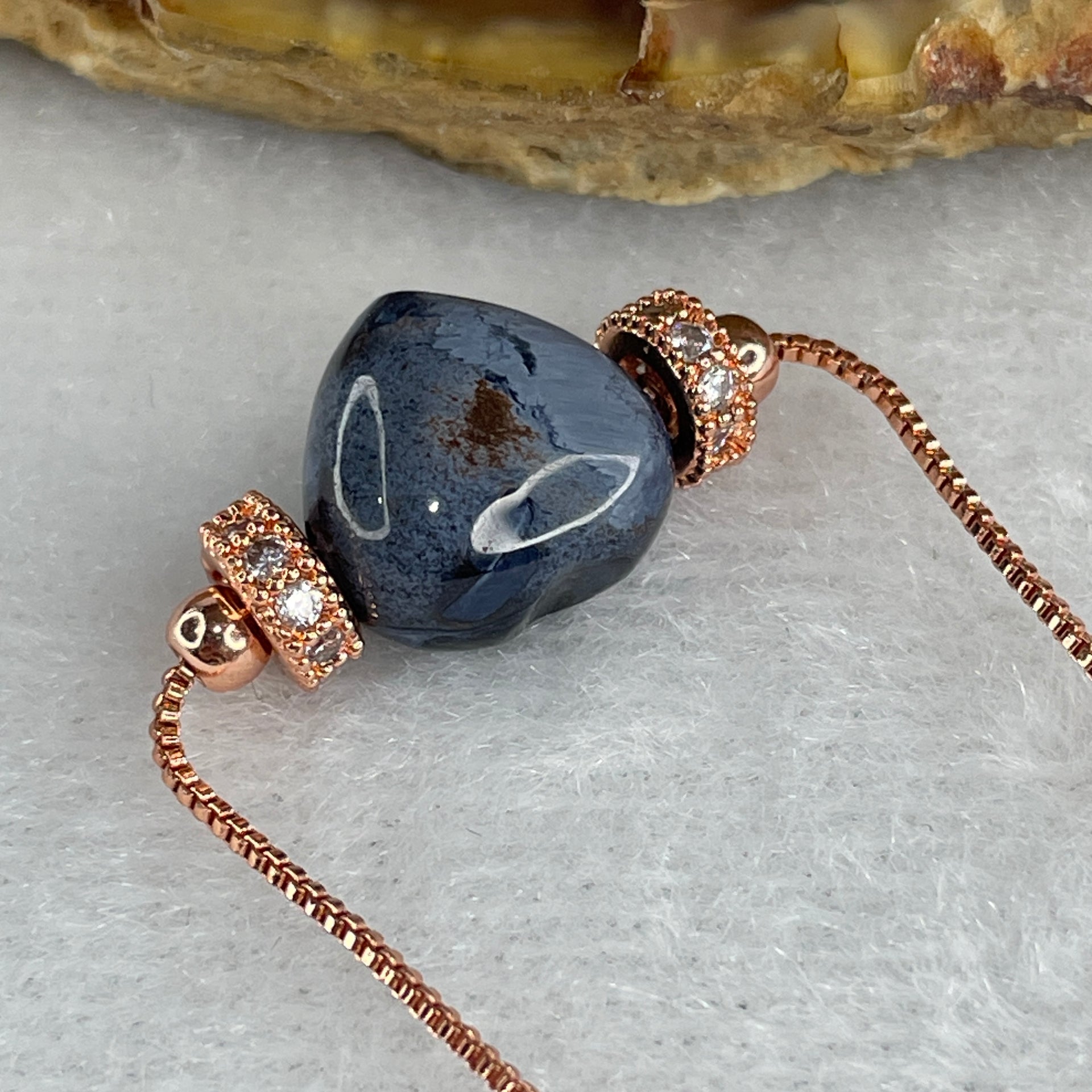 Good Grade Natural Blue Pietersite  Heart Shape Necklace 4.16g 42cm 11.2 by 12.0 by 7.8mm - Huangs Jadeite and Jewelry Pte Ltd