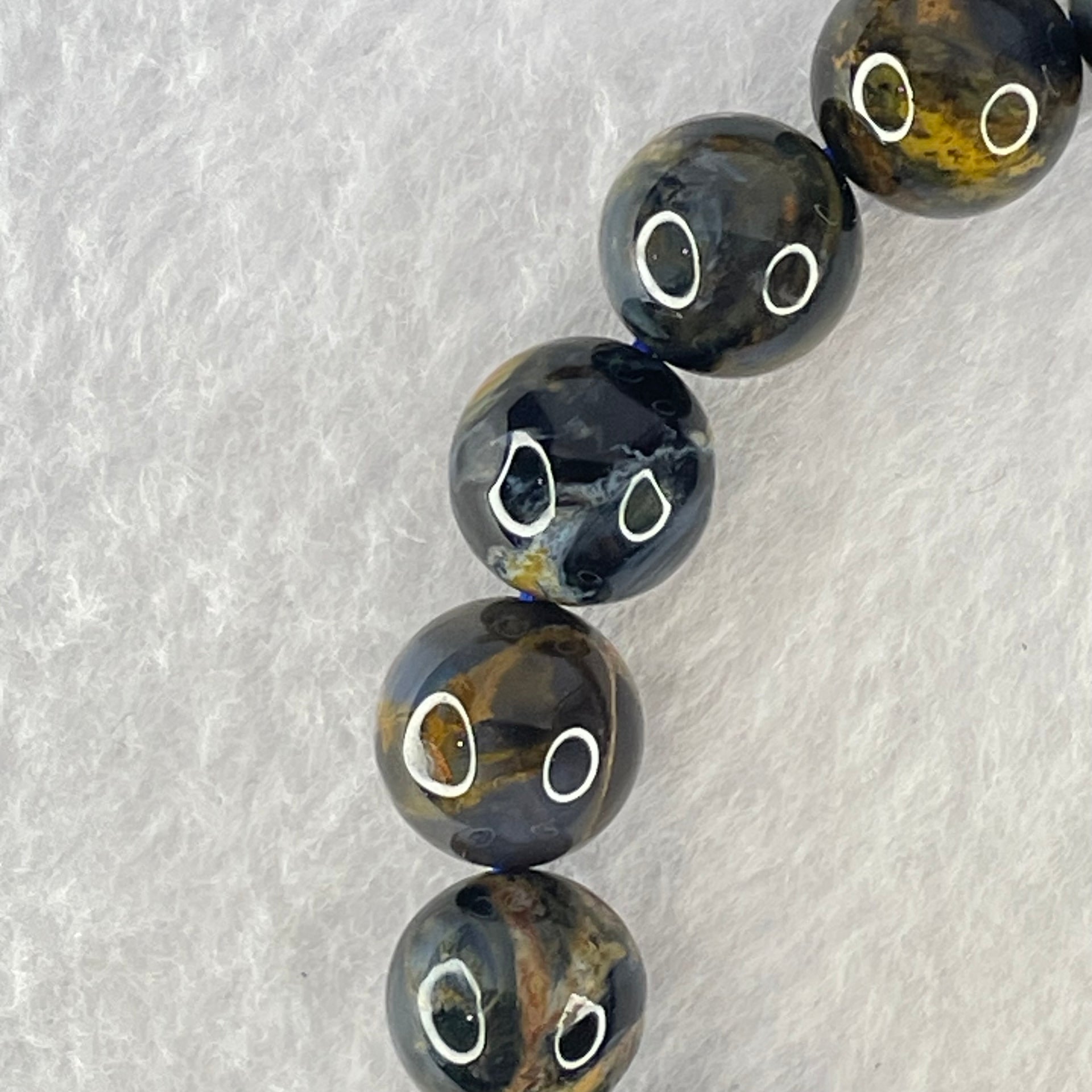 Good Grade Natural Petersite Beads Bracelet 30.61g 17cm 10.8mm 19 Beads - Huangs Jadeite and Jewelry Pte Ltd