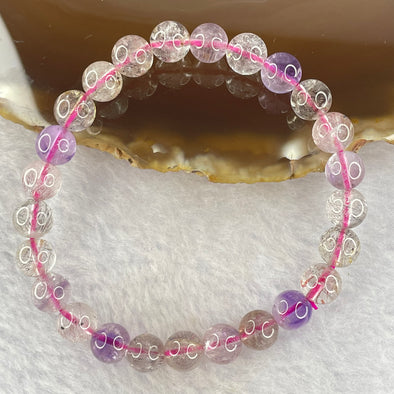Natural super 7 Crystal Bracelet 15.62g 7.9mm 25beads - Huangs Jadeite and Jewelry Pte Ltd