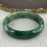 Certified Type A Natural Green with Emerald Green and White Spot Jadeite Bangle 58.20g Inner Diameter 57.9mm 14.8 by 7.7mm (Very Slight Internal Line) - Huangs Jadeite and Jewelry Pte Ltd