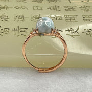Natural Larimar in S925 Silver Rose Gold Color Ring (Adjustable Size) 1.99g 10.2 by 8.2 by 5.5mm - Huangs Jadeite and Jewelry Pte Ltd