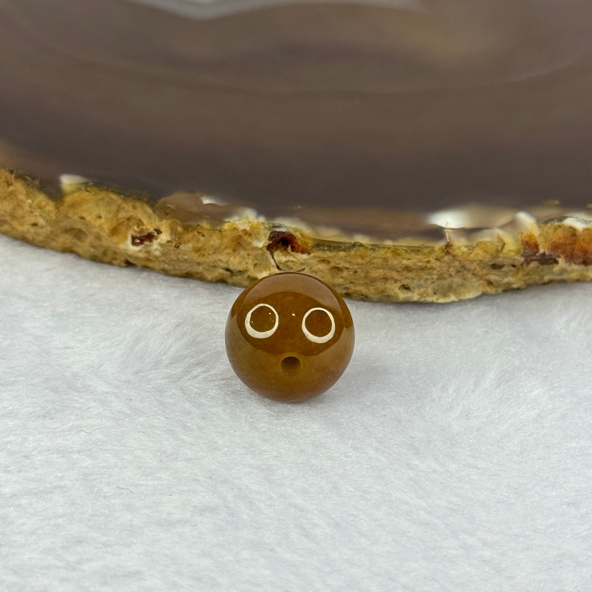 Type A Brown Jadeite Bead for Bracelet/Necklace/Earrings/Ring 4.13g 13.5mm - Huangs Jadeite and Jewelry Pte Ltd