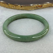 Type A Green and Dark Brown Patch Jadeite Bangle 33.95g Internal 59.3mm 9.1 by 7.1mm - Huangs Jadeite and Jewelry Pte Ltd