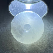 Type A Semi Icy Wuji Grey Jadeite Ping An Kou Donut Charm/Pendant 3.95g 16.7 by 6.8mm - Huangs Jadeite and Jewelry Pte Ltd