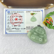 Type A Green Jadeite Milo Buddha Pendant and Beads Necklace 43.19g 31.3 by 40.8 by 12.1mm - Huangs Jadeite and Jewelry Pte Ltd