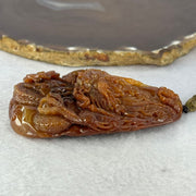 Grand Master Type A Red Jadeite Fire Dragon with Wheel 105.84g 81.5 by 47.0 by 17.5mm - Huangs Jadeite and Jewelry Pte Ltd