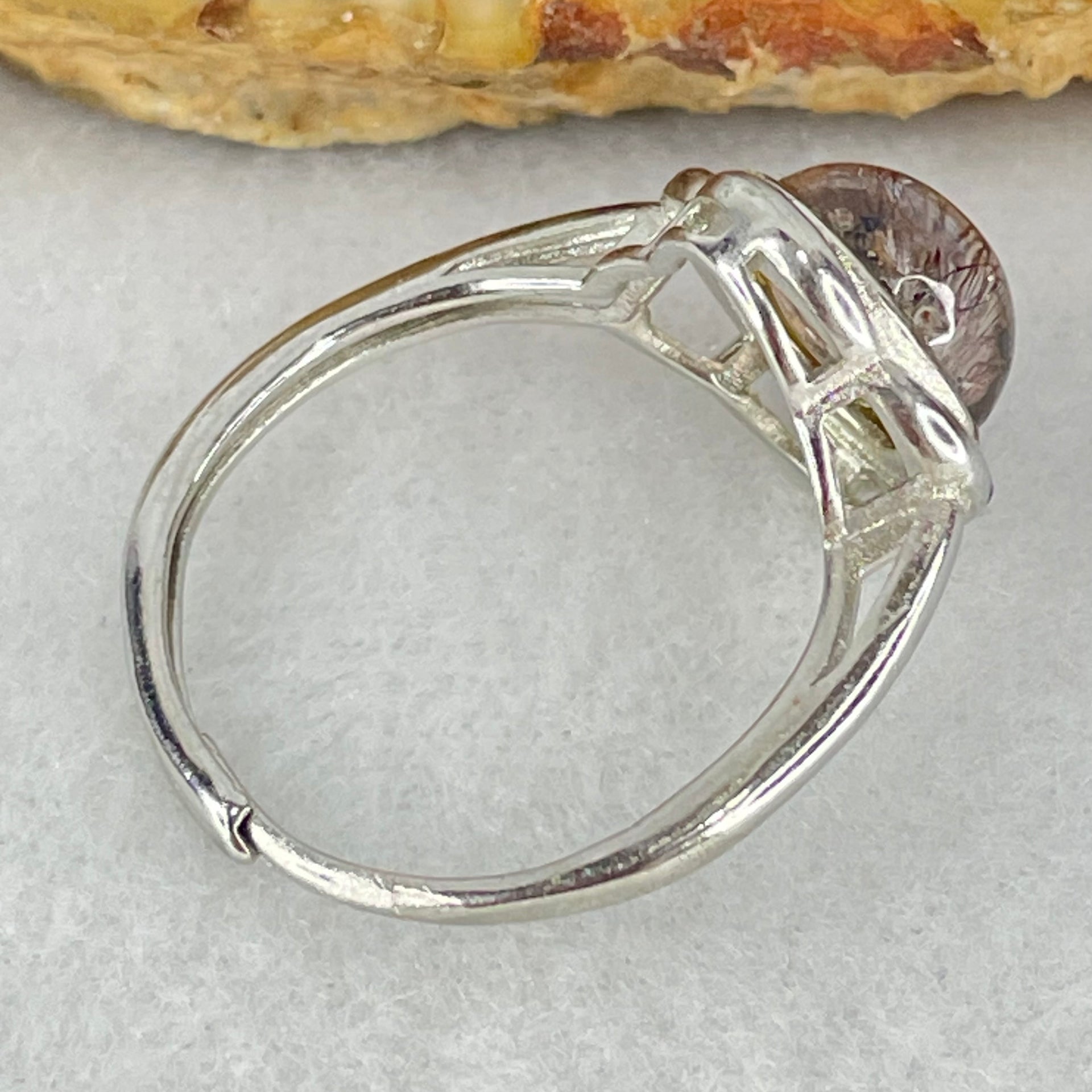 Above Average Grade Natural Super 7 Quartz in S925 Sliver Ring (Adjustable Size) 2.38g 9.0 by 8.0 by 5.0mm - Huangs Jadeite and Jewelry Pte Ltd