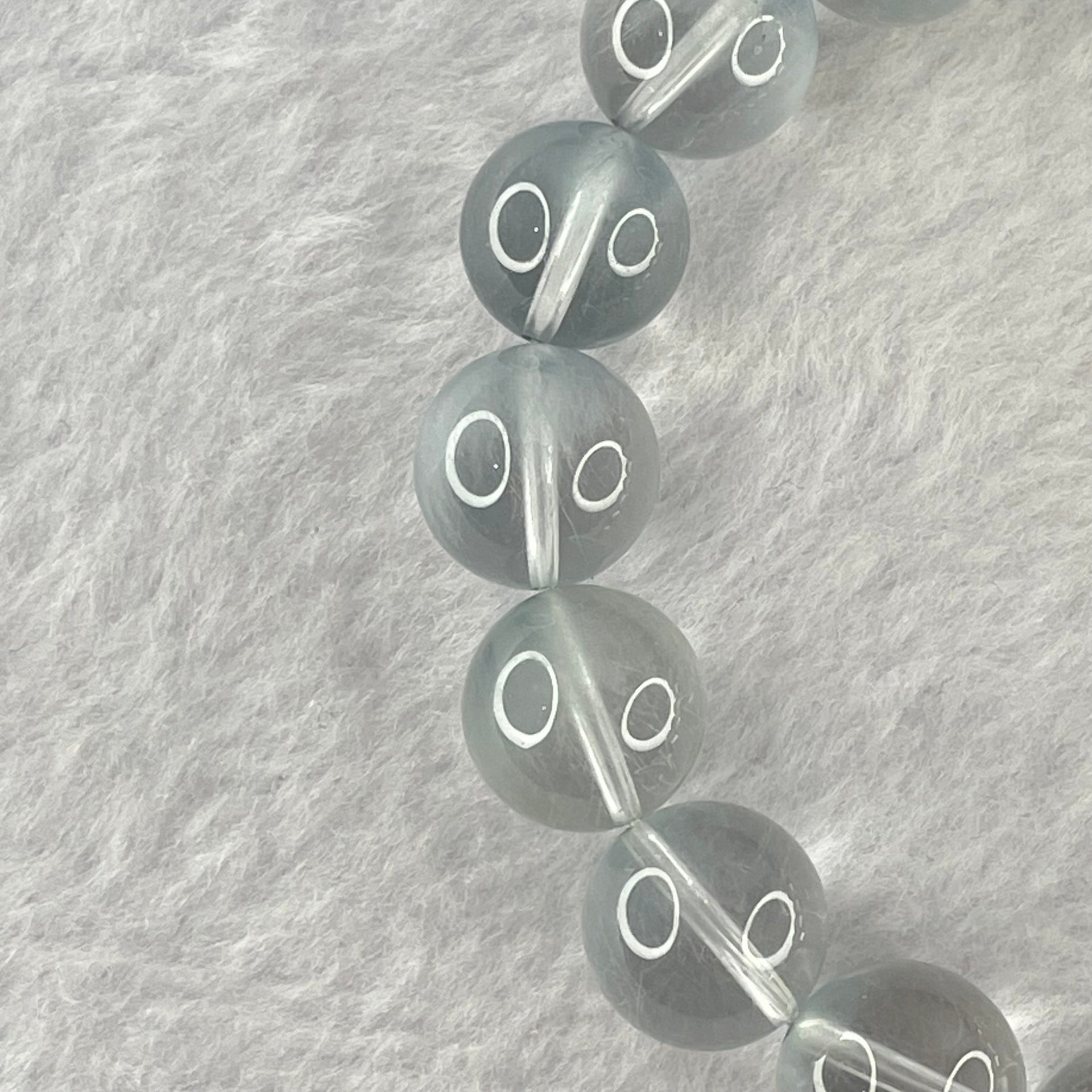Good Grade Natural Blue Rutilated Quartz Bracelet 41.28g 18.5cm 12.0mm 18 Beads - Huangs Jadeite and Jewelry Pte Ltd