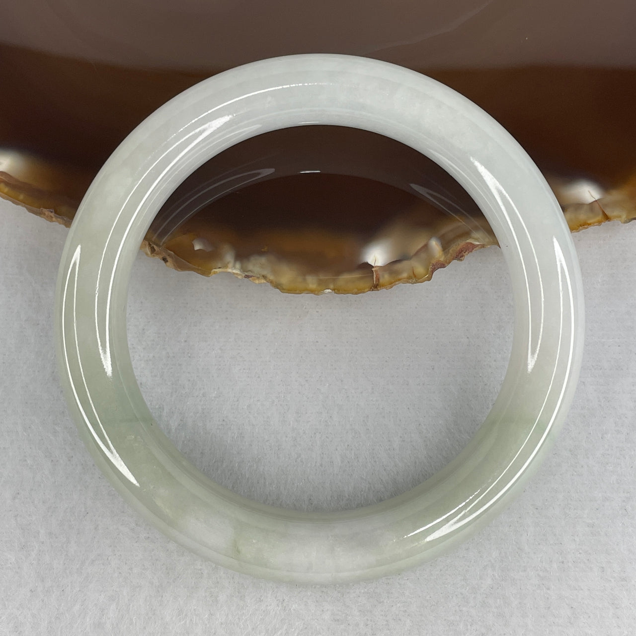 Certified Type A Natural Light Green with Lavender Jadeite Full Round Bangle | Untreated Fei Cui Spring & Purple Princess Bangle (56.89g | Inner Diameter 55.7mm | 10.5 x 9.9mm)