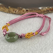 Type A Blueish Green Jadeite Ping An Kou String Bracelet 3.21g 14.9 by 6.7mm - Huangs Jadeite and Jewelry Pte Ltd