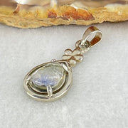 Good Grade Rare Natural Blue Dumortierite Rutilated Quartz in S925 Pendant 2.08g 9.5 by 7.2 by 3.0mm - Huangs Jadeite and Jewelry Pte Ltd