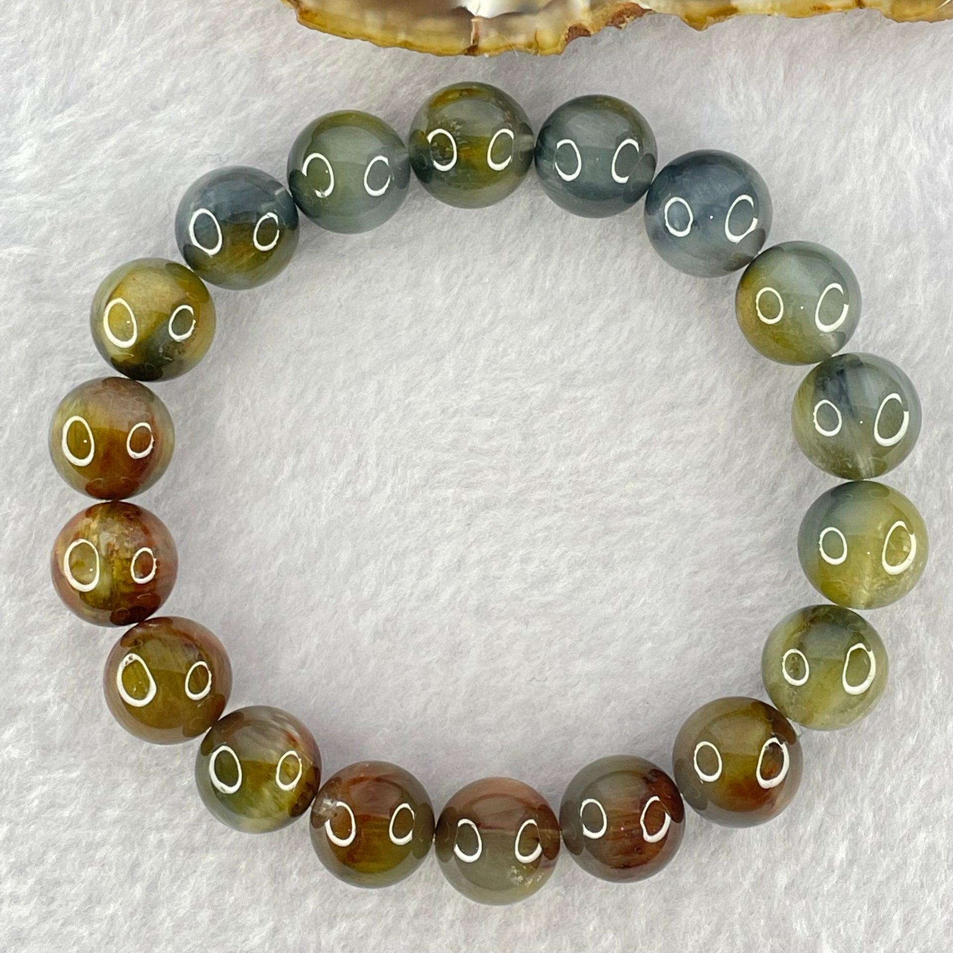 Good Grade Natural Blue Rutilated Quartz Bracelet 40.11g 18cm 12.0mm 18 Beads - Huangs Jadeite and Jewelry Pte Ltd