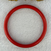 Natural Red Cinnabar Bangle with Inscription 20.10g Internal Diameter 58.0mm 10.0 by 5.9mm - Huangs Jadeite and Jewelry Pte Ltd