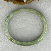 Type A Light with Apple Green Jadeite Bangle 33.24g Internal Diameter 54.3mm 11.5 by 6.4mm (Very Slight External Rough) - Huangs Jadeite and Jewelry Pte Ltd