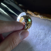 Natural Emerald Approx. 4.0 by 4.0 by 3.0mm with Natural Diamonds in Platinum PT900 and 18K Yellow Gold Ring Total Weight 9.80g US6.25 HK13.5 - Huangs Jadeite and Jewelry Pte Ltd