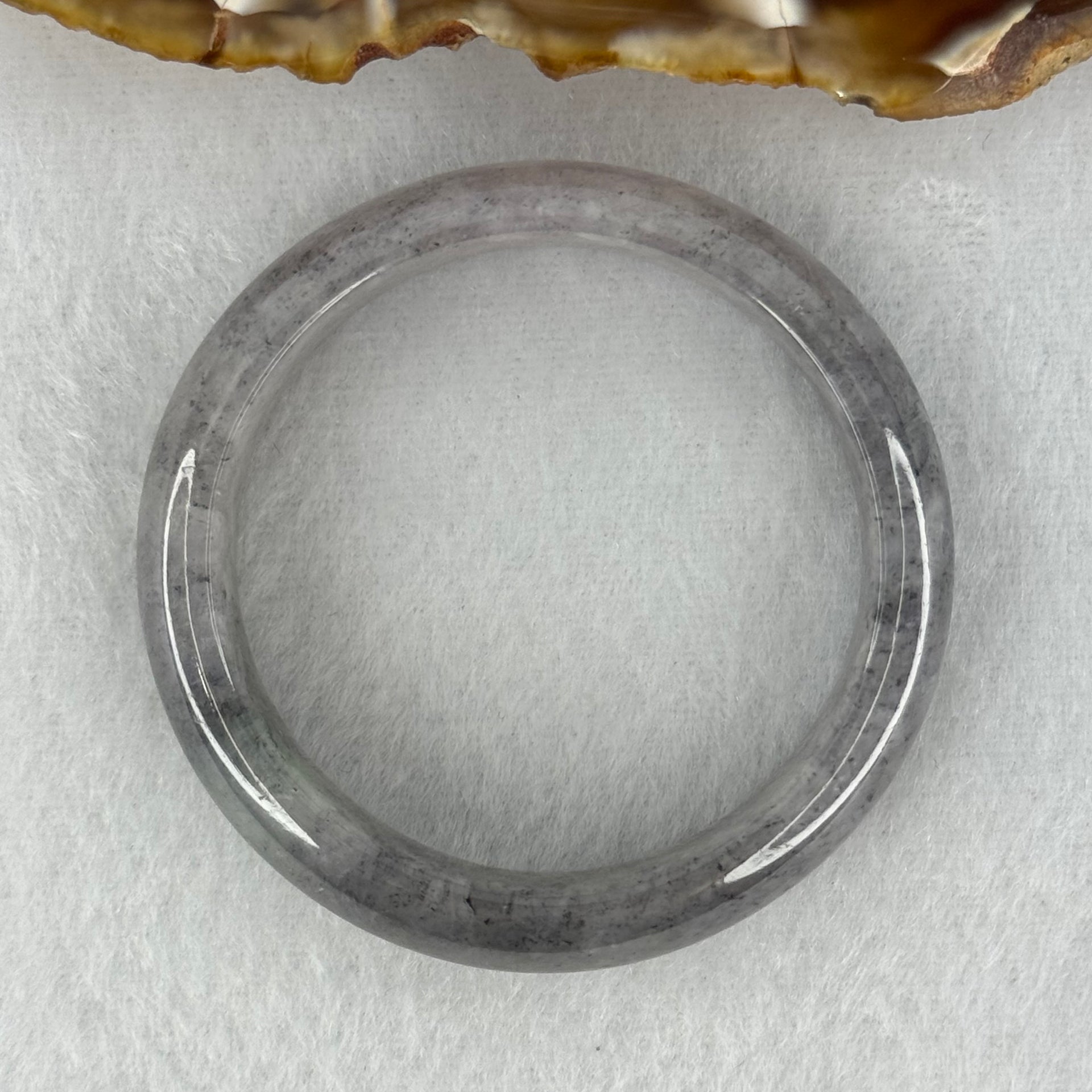 Baby Kids Type A Semi Icy Wuji Grey Jadeite Bangle Internal Diameter 40.1mm 25.02g 11.6 by 6.2mm (Fine Internal Lines) - Huangs Jadeite and Jewelry Pte Ltd