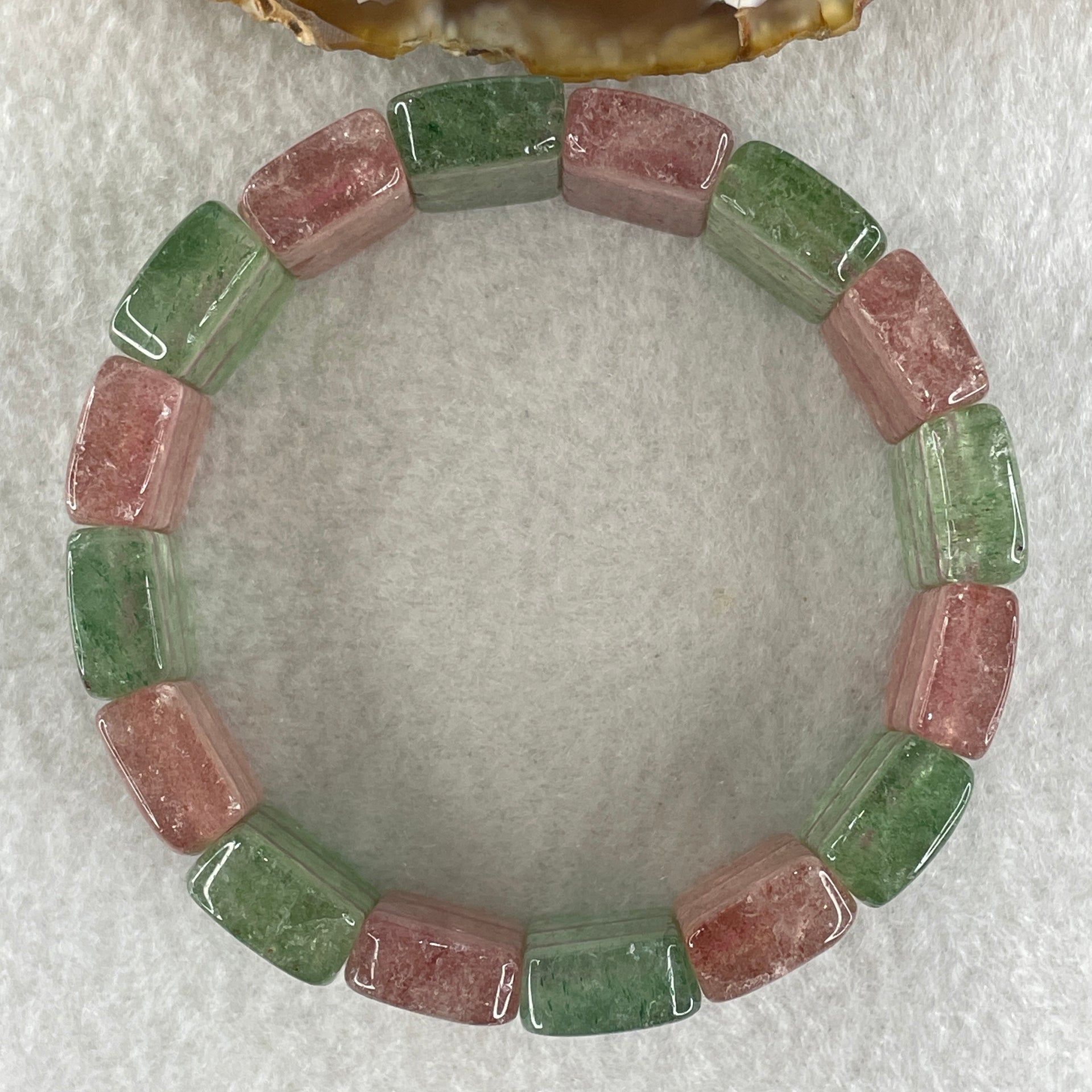 Natural Tourmaline Beads Shou Pai Bracelet 50.96g 16cm 19.0 by 12.7mm 16Beads - Huangs Jadeite and Jewelry Pte Ltd