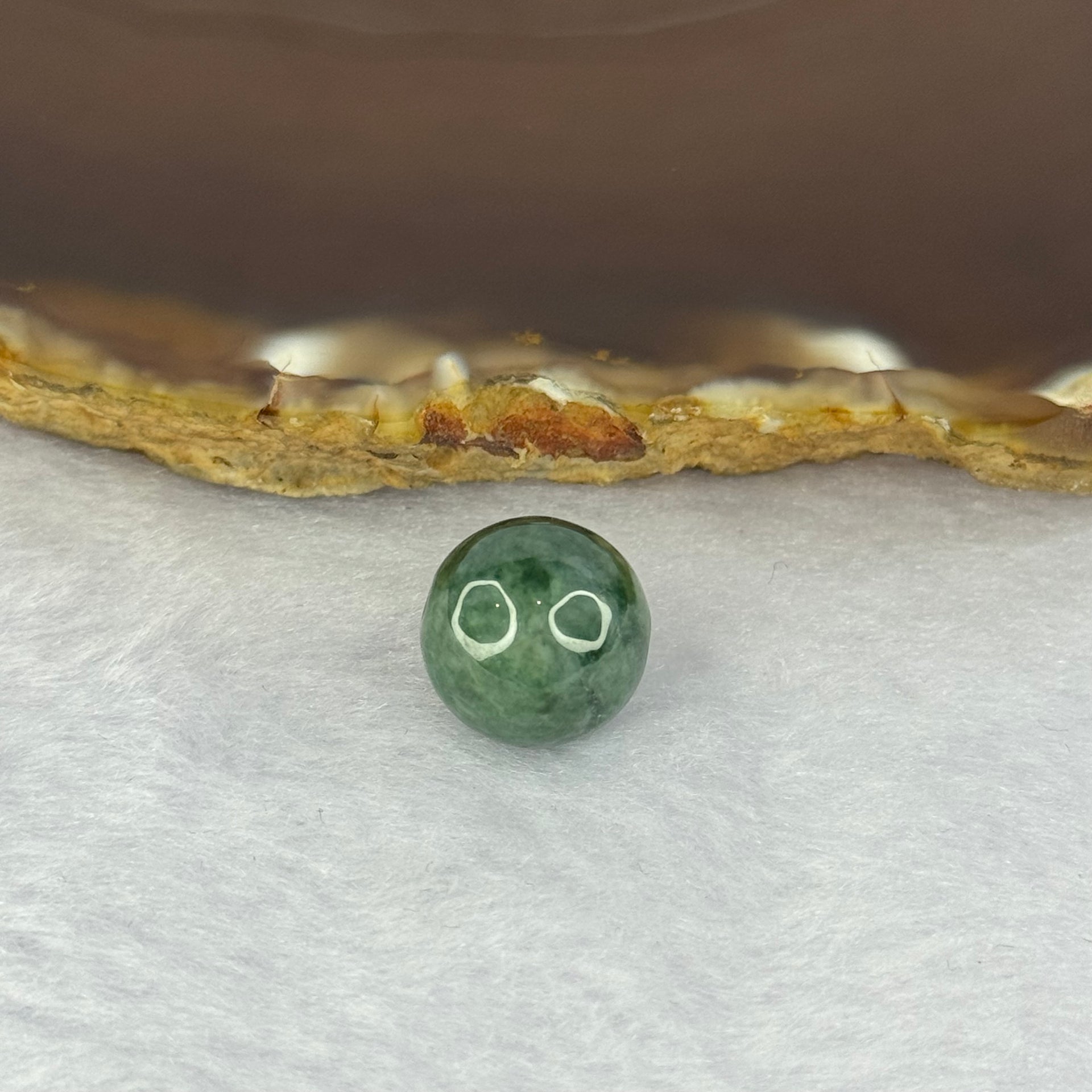 Type A Deep Green Jadeite Bead for Bracelet/Necklace/Earrings/Rings 3.62g 12.8mm - Huangs Jadeite and Jewelry Pte Ltd