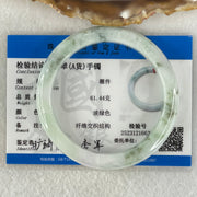 Type A Light Green with Blueish Green piao Hua Floral Jadeite Bangle 40.51g Inner Diameter 52.6mm 10.2 by 8.5mm (Internal Lines) - Huangs Jadeite and Jewelry Pte Ltd