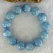 Natural Aquamarine Beads Bracelet 77.27g 18cm 16.3mm by 13 Beads - Huangs Jadeite and Jewelry Pte Ltd