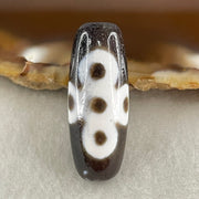 Natural Powerful Tibetan Old Oily Agate 5 Eyes Lightning Dzi Bead Heavenly Master (Tian Zhu) 五眼闪电天珠 5.50g 29.0 by 11.0mm - Huangs Jadeite and Jewelry Pte Ltd