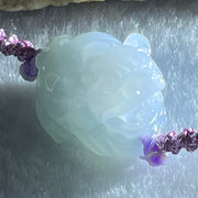 Type A Lavender with Yellow Patch Jadeite Male Pixiu String Bracelet 5.96g 13cm 18.0 by 14.2 by 12.6mm - Huangs Jadeite and Jewelry Pte Ltd