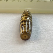 Natural Powerful Tibetan Old Oily Agate Guru Dharma Hat Dzi Bead Heavenly Master (Tian Zhu) 莲师法帽天珠 16.28g 48.4 by 14.7mm - Huangs Jadeite and Jewelry Pte Ltd