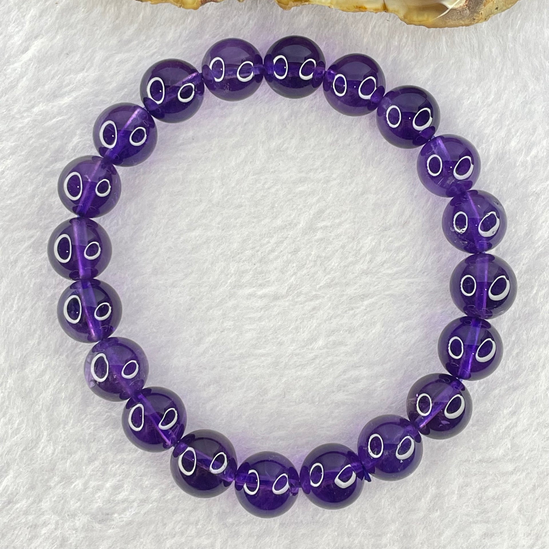Very Good Grade Natural Amethyst Bracelet 24.31g 16cm 9.6mm 20 Beads - Huangs Jadeite and Jewelry Pte Ltd