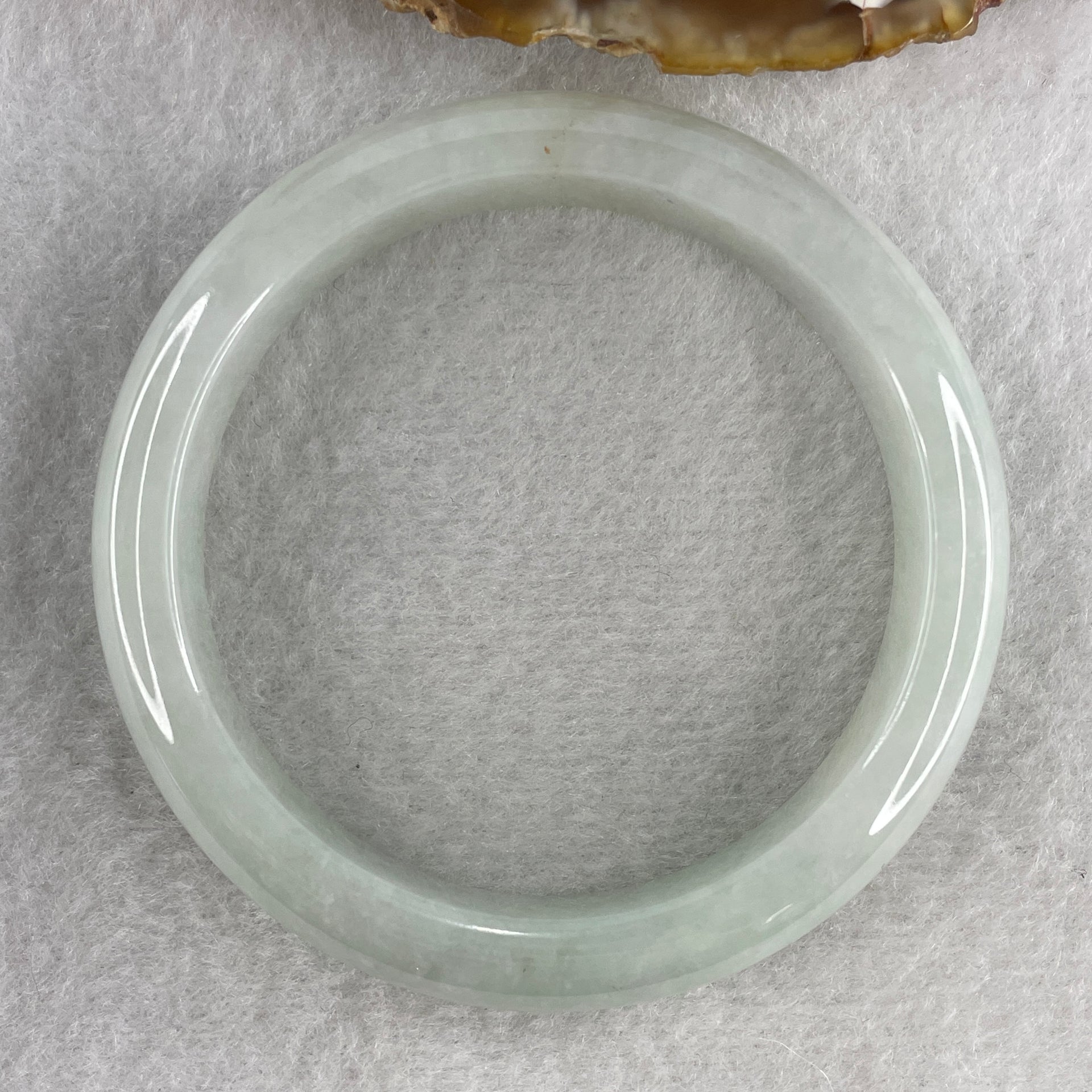 Type A Blueish Green with Faint Lavender and Brownish Spot Jadeite Bangle Internal Diameter 53.8mm 47.48g 12.3 by 7.6mm (Close to Perfect ) - Huangs Jadeite and Jewelry Pte Ltd