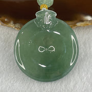 Gold Award Grand Master Type A Icy Bluesish Green Ping An Kou with Mystical Beast Jadeite Pendant 35.90g 43.8 by 8.0mm - Huangs Jadeite and Jewelry Pte Ltd