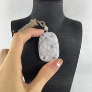 Natural Type A Lavender Jadeite Dragon Carp with Lotus Pendant | Transformation, Academic & Career Success Talisman (37.83g | 47.3 x 32.2 x 12.1mm) - Huangs Jadeite and Jewelry Pte Ltd