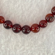 Natural Blood Red Amber Beads Bracelet 4.78g 14.5cm 7.3mm 25 Beads - Huangs Jadeite and Jewelry Pte Ltd