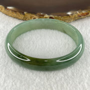 Natural Type A Jelly Full Green Jadeite Oval Bangle 31.63g Inner Diameter 54.9mm 11.6 by 5.6mm (Slight Internal Lines) - Huangs Jadeite and Jewelry Pte Ltd