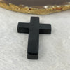 Type A Opaque Black Omphasite Jadeite Cross Pendent A货墨翠十字架 19.61g 55.3 by 35.1 by 7.3 mm - Huangs Jadeite and Jewelry Pte Ltd