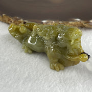 Grand Master Type A Yellow with Green Jadeite Flying Pixiu Pendant 102.1g 34.4 by 33.0 by 20.2mm - Huangs Jadeite and Jewelry Pte Ltd