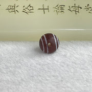 Tibetan Old 4 Lines Round Agate Dzi Bead 1.42g 10.2 by 10.0mm - Huangs Jadeite and Jewelry Pte Ltd