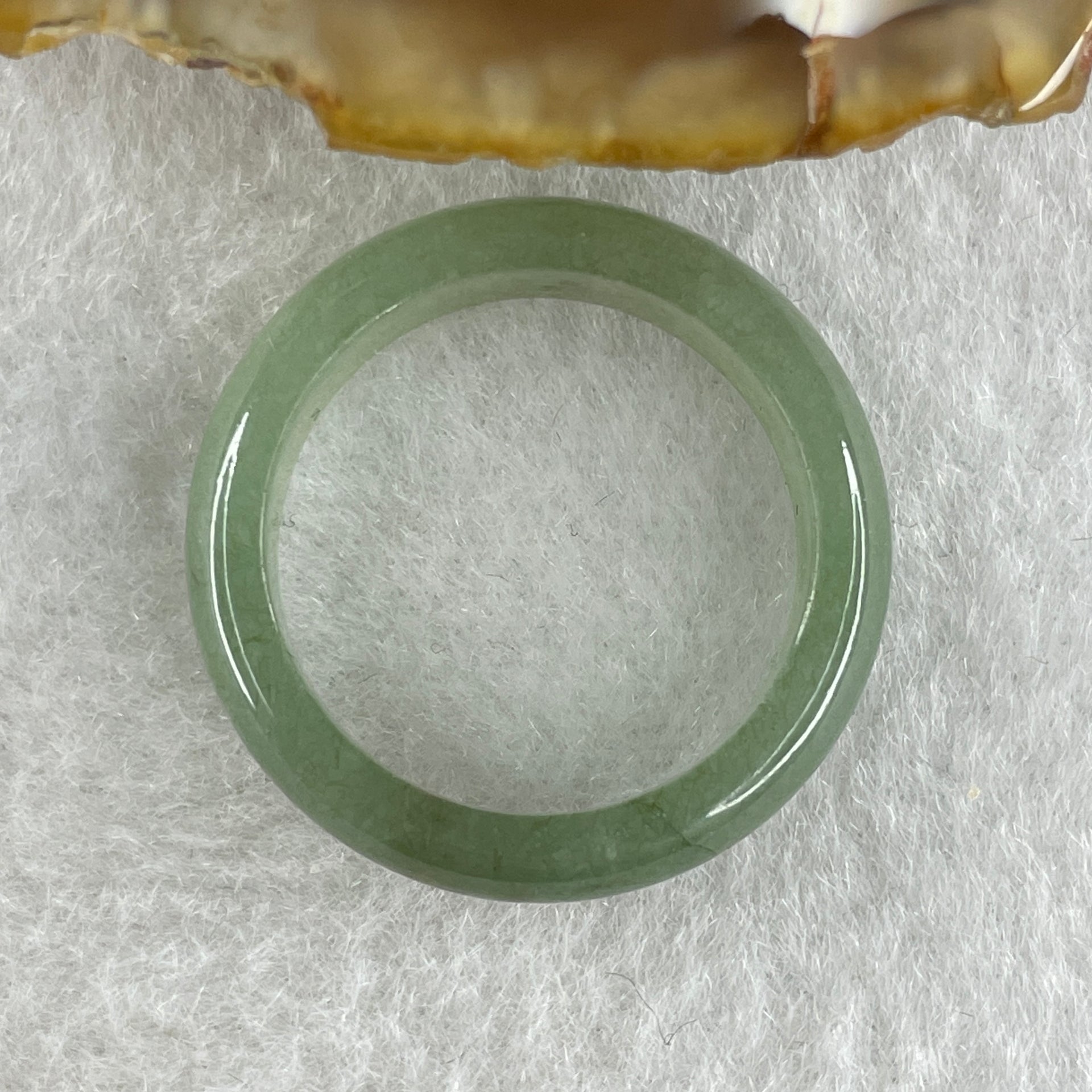 Type A Natural Green with Brownish Spot Jadeite Ring 2.87g 5.4 by 3.0mm US 7.5 HK 16.5 (Very Very Slight Internal Line) - Huangs Jadeite and Jewelry Pte Ltd