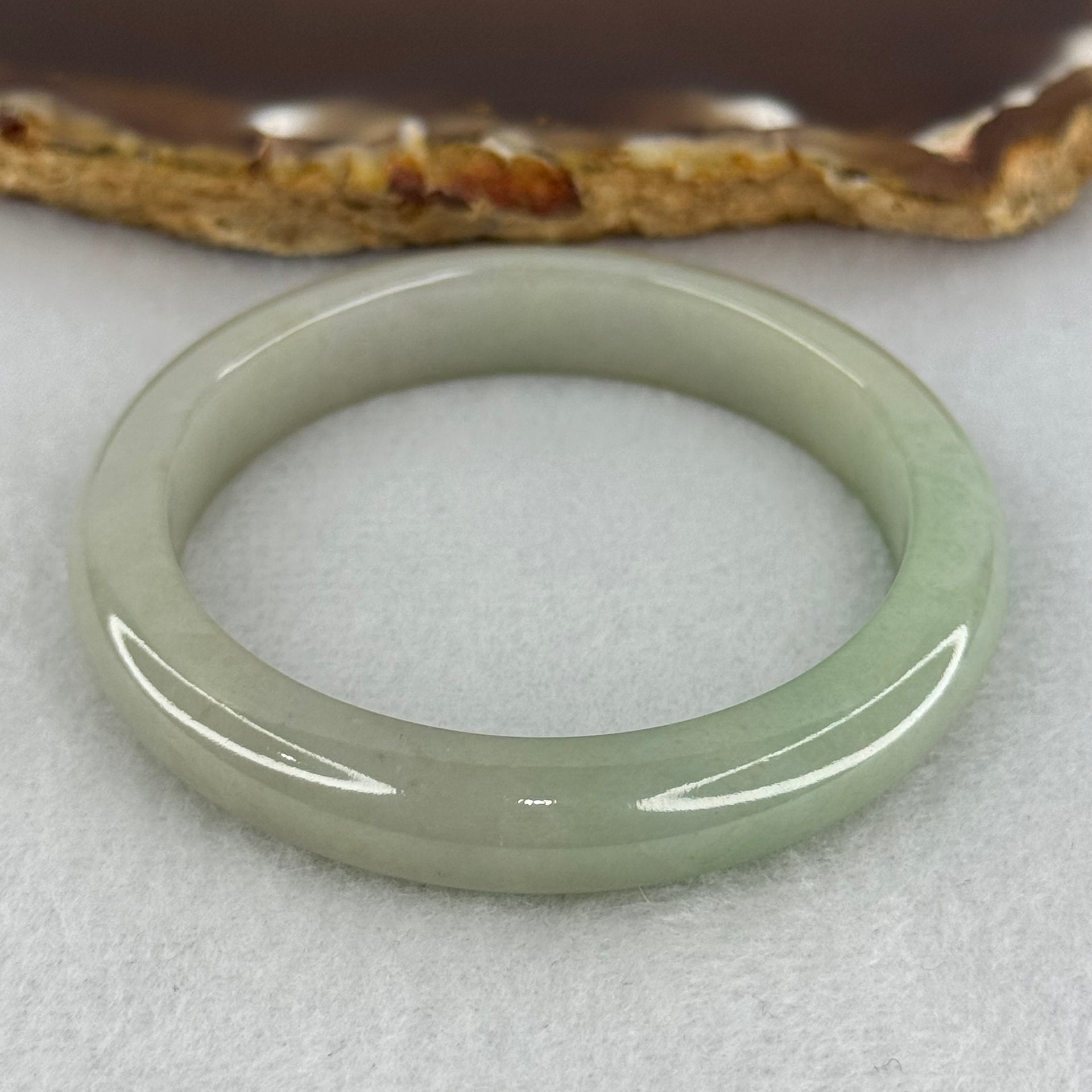 Baby Kids Type A Light Green Jadeite Bangle Internal Diameter 44.3mm 23.73g 8.9 by 6.4mm (Perfect) - Huangs Jadeite and Jewelry Pte Ltd
