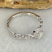 Type A Semi Icy Light Lavender Cabochon Jadeite in S925 Sliver Ring (Adjustable Size) 1.33g 3.6 by 2.0mm - Huangs Jadeite and Jewelry Pte Ltd