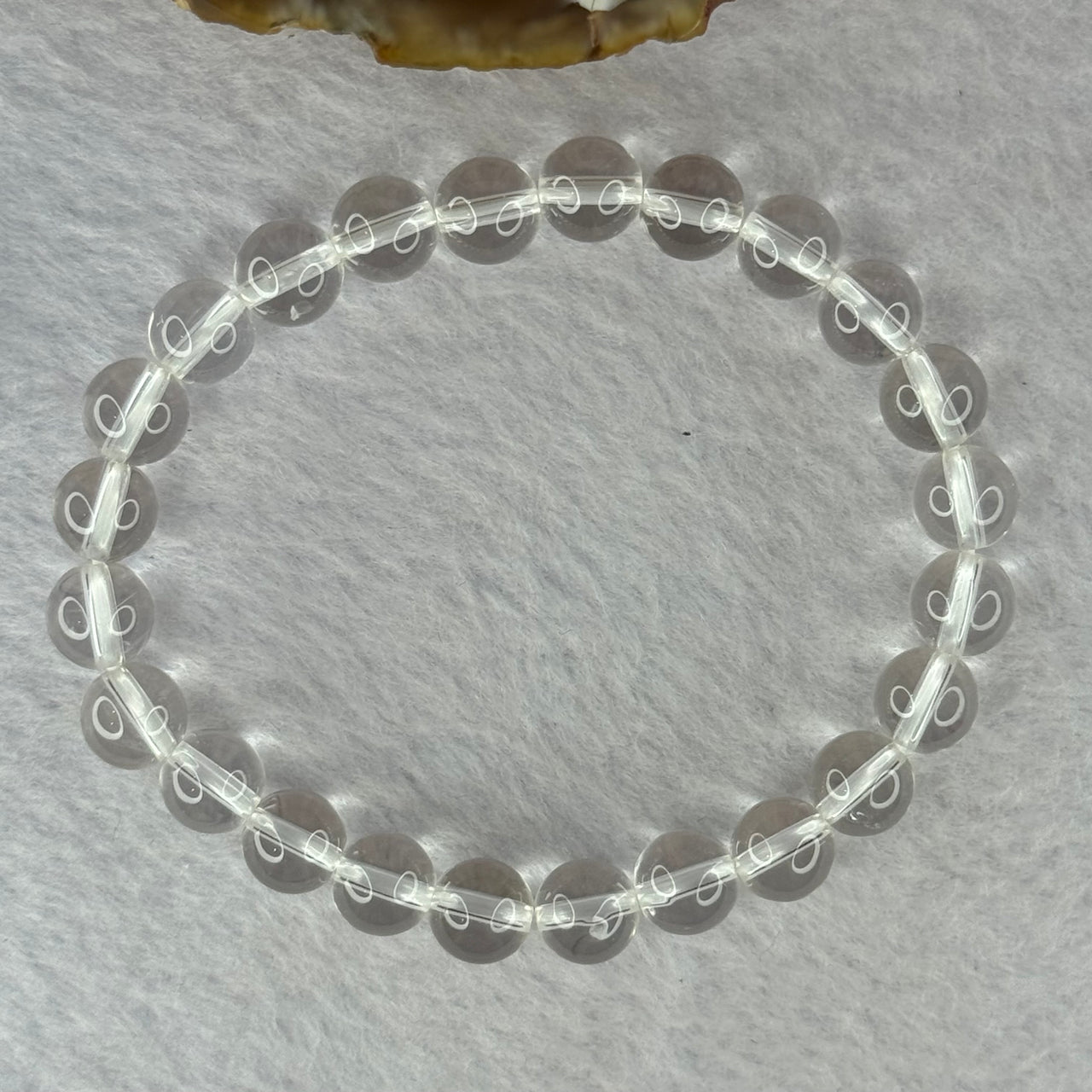 Natural Clear Quartz Bracelet 天然白水晶手链 18.56g 16.5cm 8.4mm 24 Beads - Huangs Jadeite and Jewelry Pte Ltd