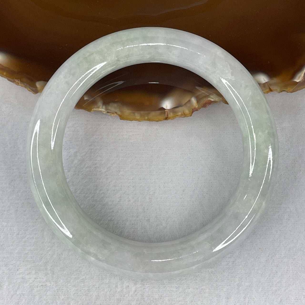 Certified Natural Type A Light Lavender with Light Green Jadeite Bangle 74.65g Internal Diameter 57.0mm 11.9 by 11.5mm (Very Very Slight Internal Lines)